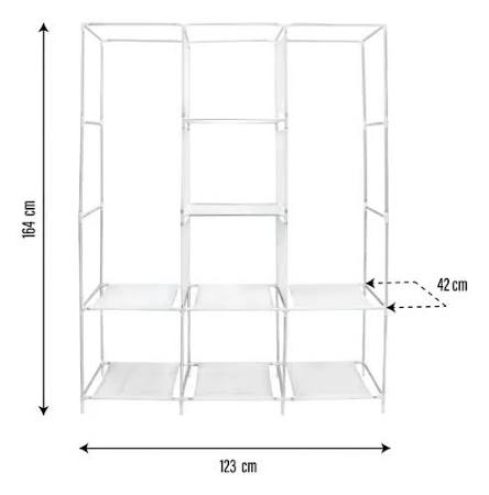 Closet Ropero Armable 3 Puertas Organizador Portátil