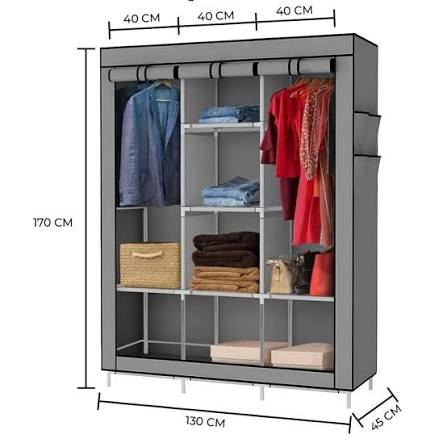 Closet Ropero Armable 3 Puertas Organizador Portátil